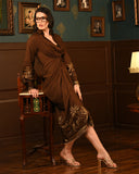 Brown Foil Luxe Shirt Dress