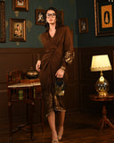 Brown Foil Luxe Shirt Dress