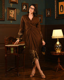 Brown Foil Luxe Shirt Dress