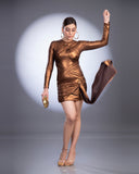Brown Metallic Bandage Dress