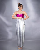 SILVER PINK TUBE GOWN