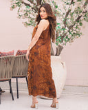 BROWN TIE AND DYE OVERLAP SET