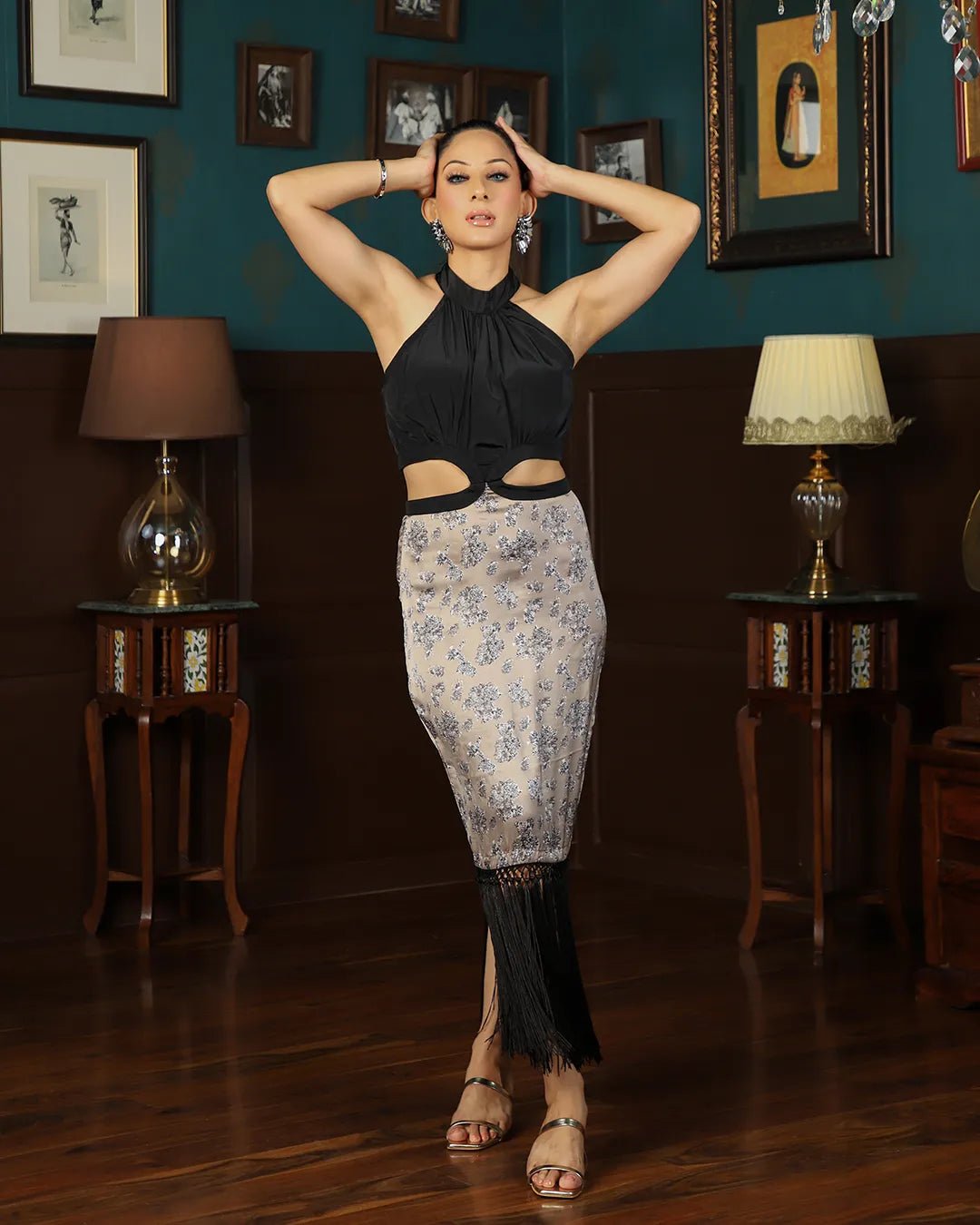 COFFEE COLOR CUT OUT DRESS - Wabi Sabi