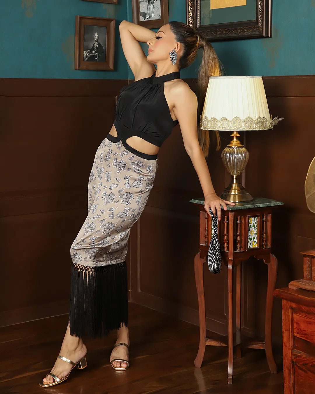 COFFEE COLOR CUT OUT DRESS - Wabi Sabi