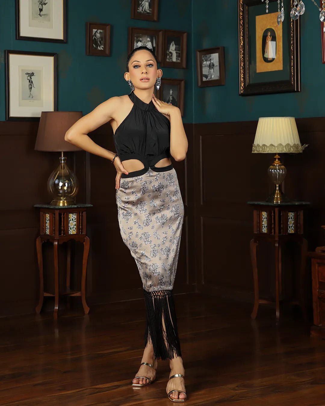 COFFEE COLOR CUT OUT DRESS - Wabi Sabi