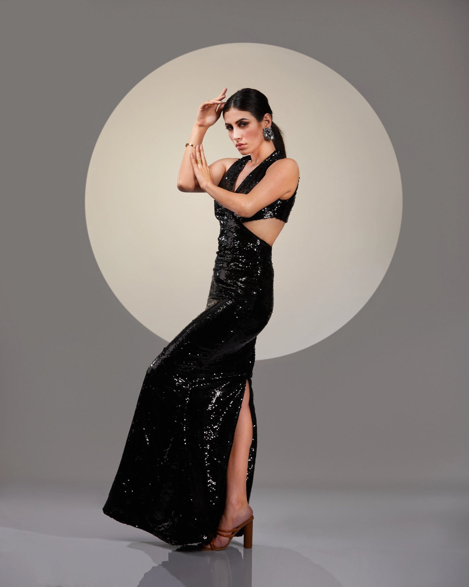 NOIR BLACK CUT OUT GOWN - Wabi Sabi