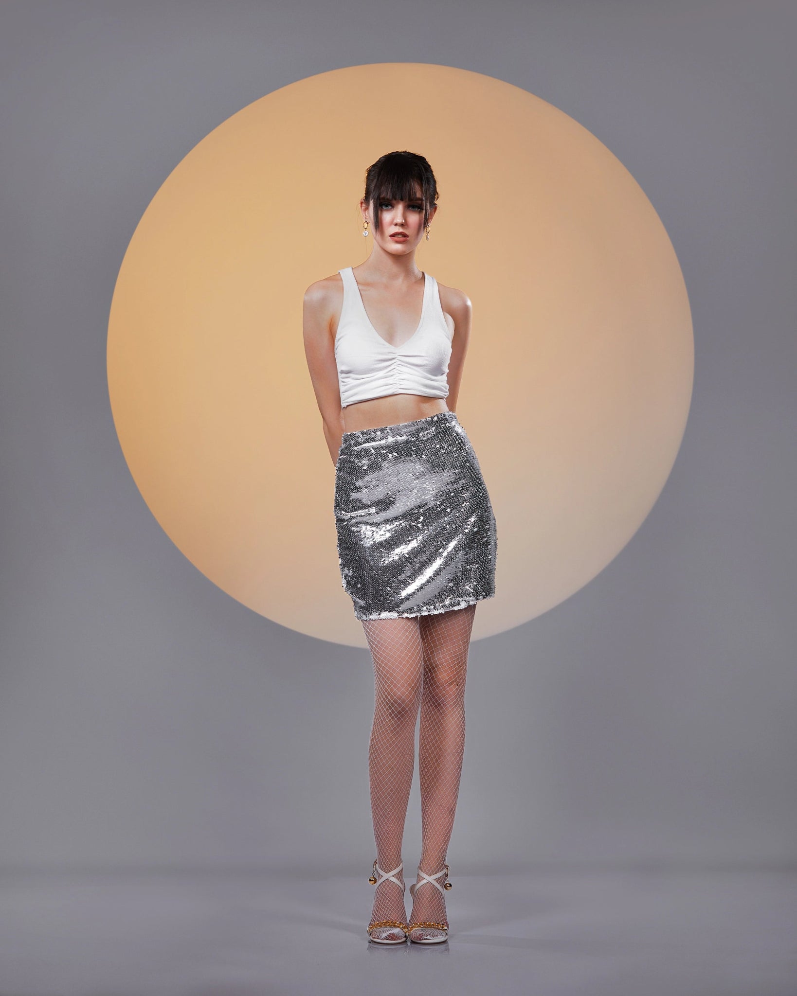 NOIR WHITE-SILVER REVERSIBLE SKIRT - Wabi Sabi
