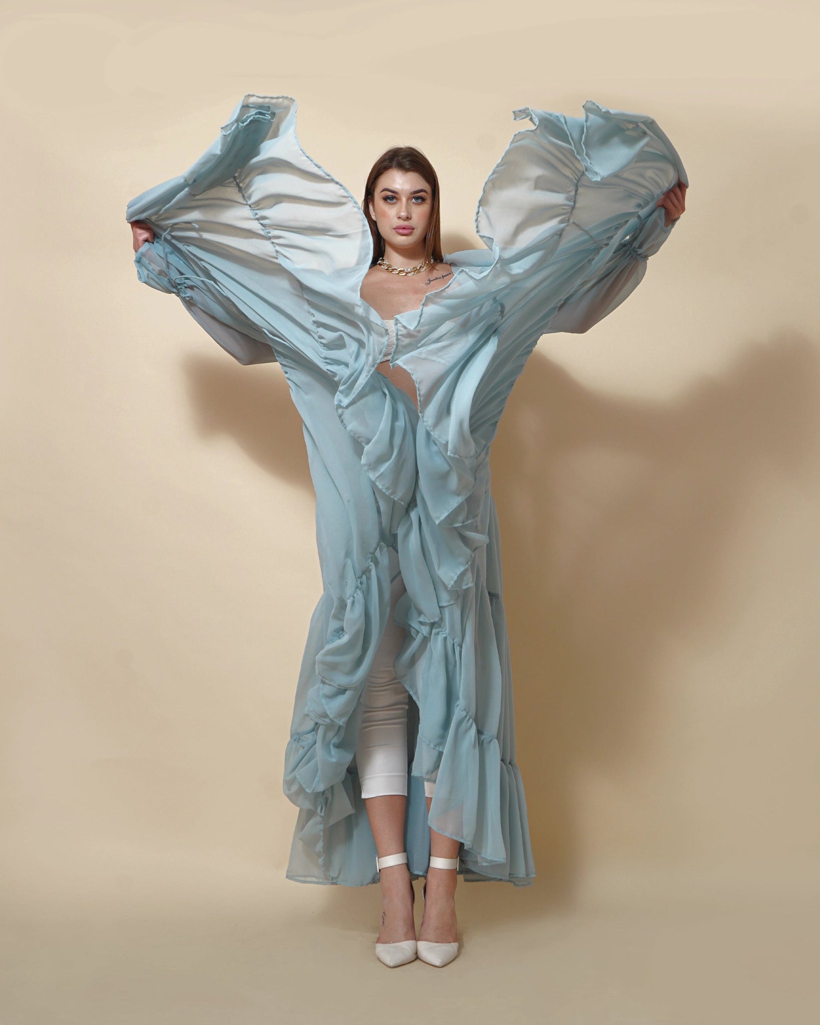 SKY-BLUE LYLA SHRUG - Wabi Sabi