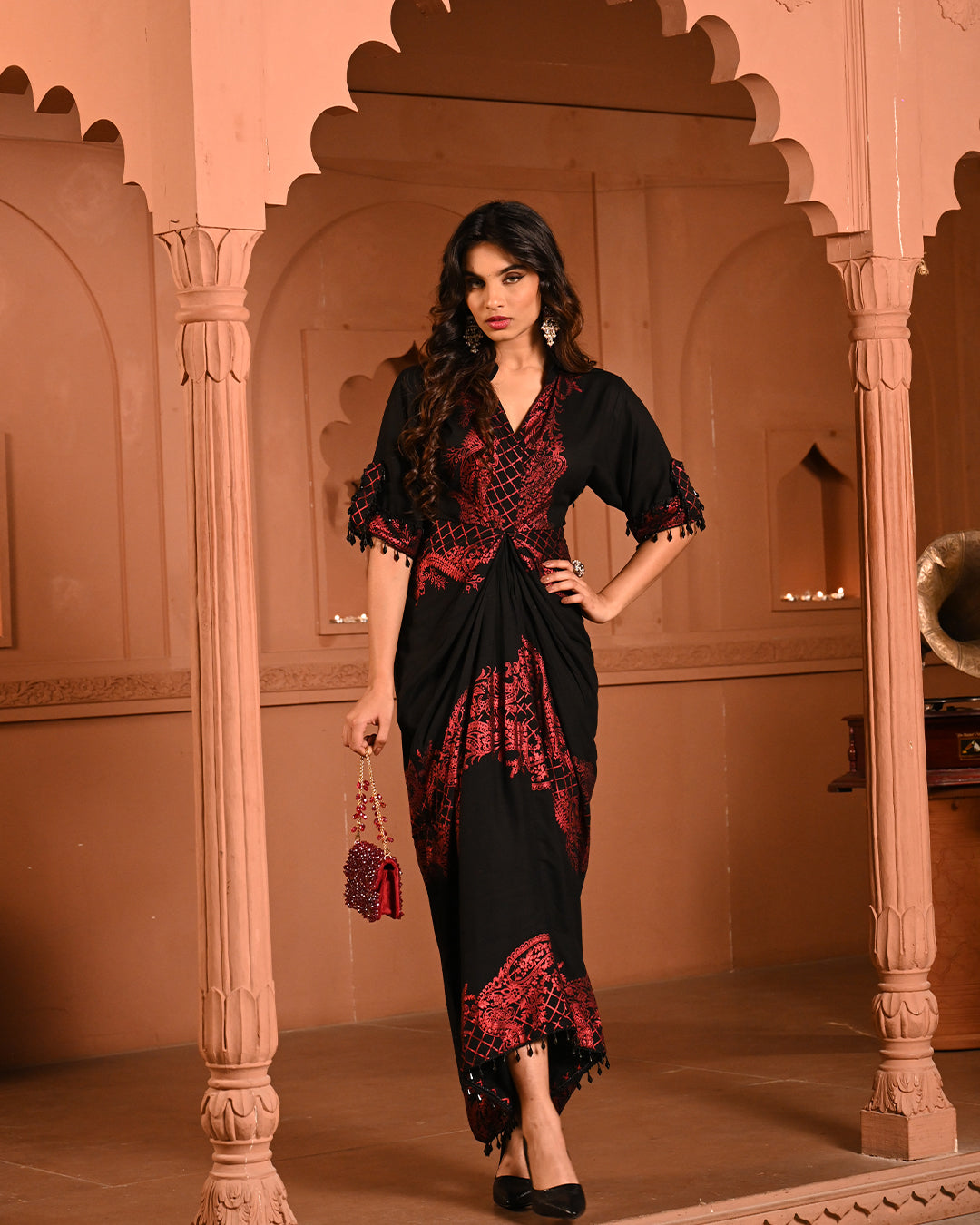 Red Safa Shirtdress