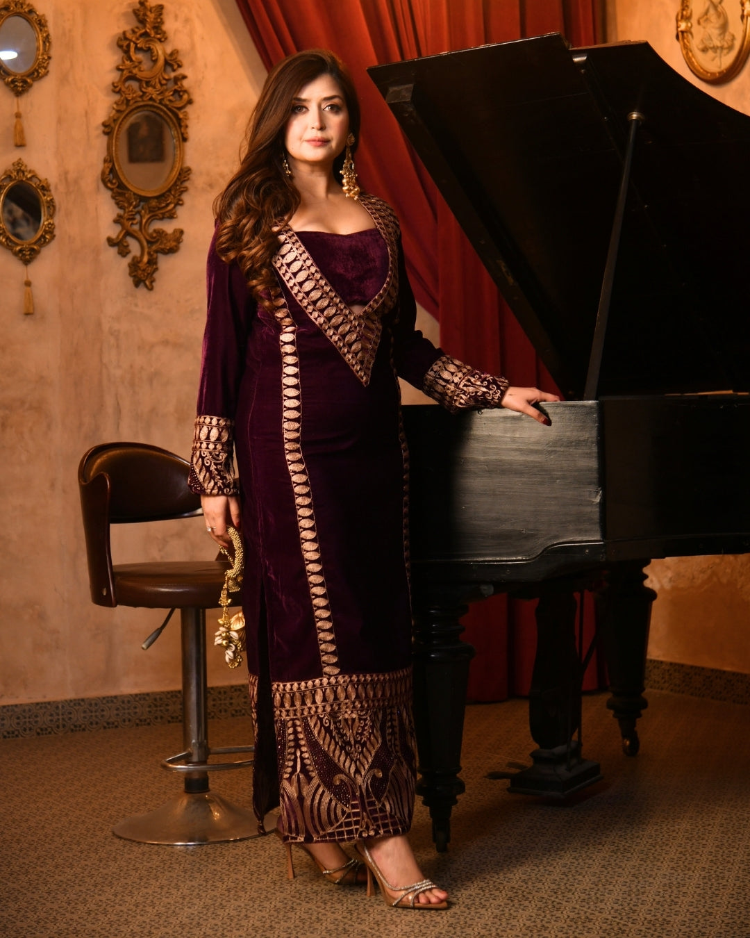 Violet Velvet Kaftan