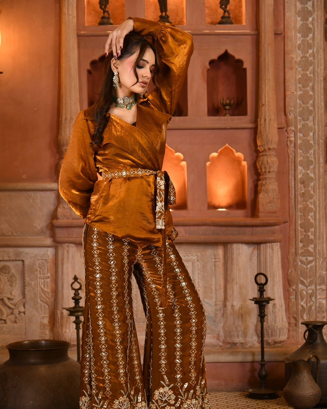 Sunehri silk set
