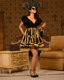 Beige cotton frill dress