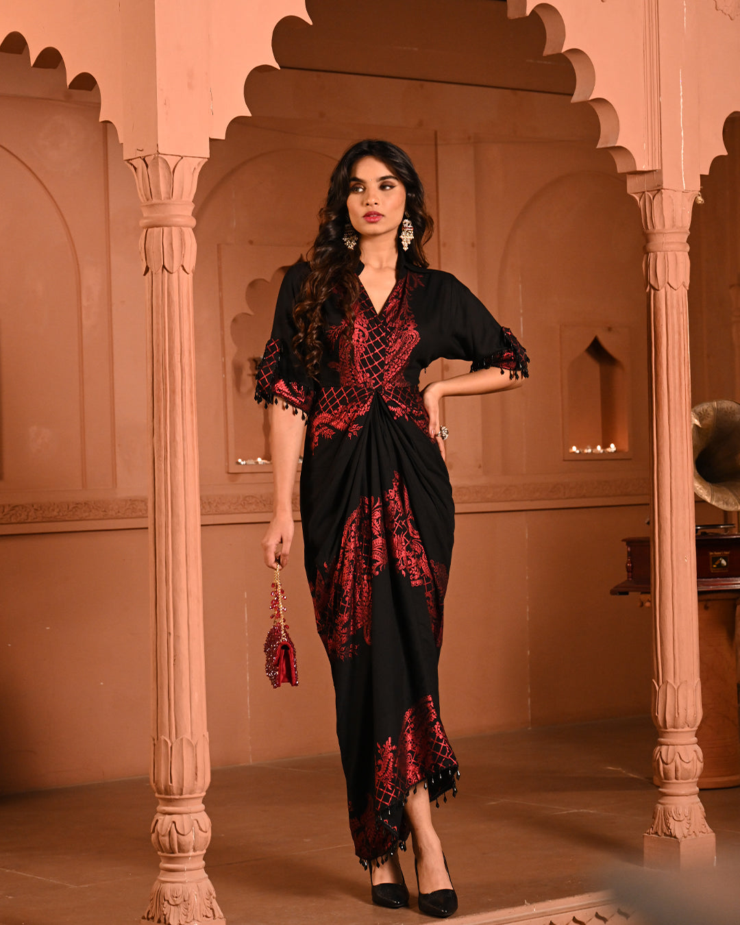 Red Safa Shirtdress
