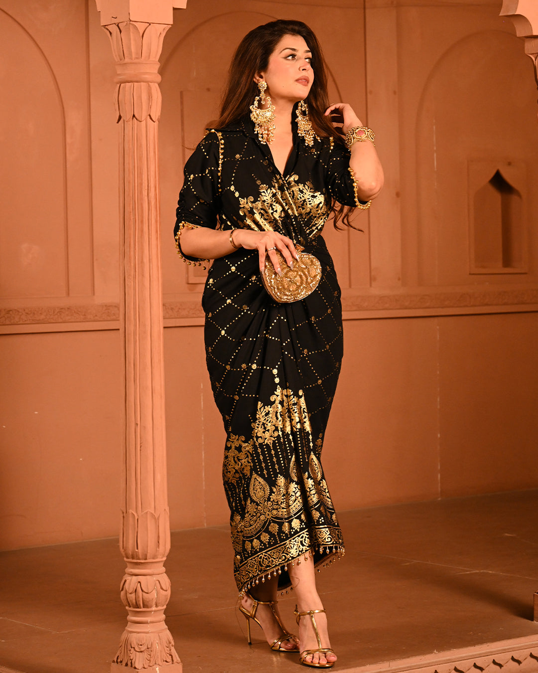 Black Ghunghroo shirtdress
