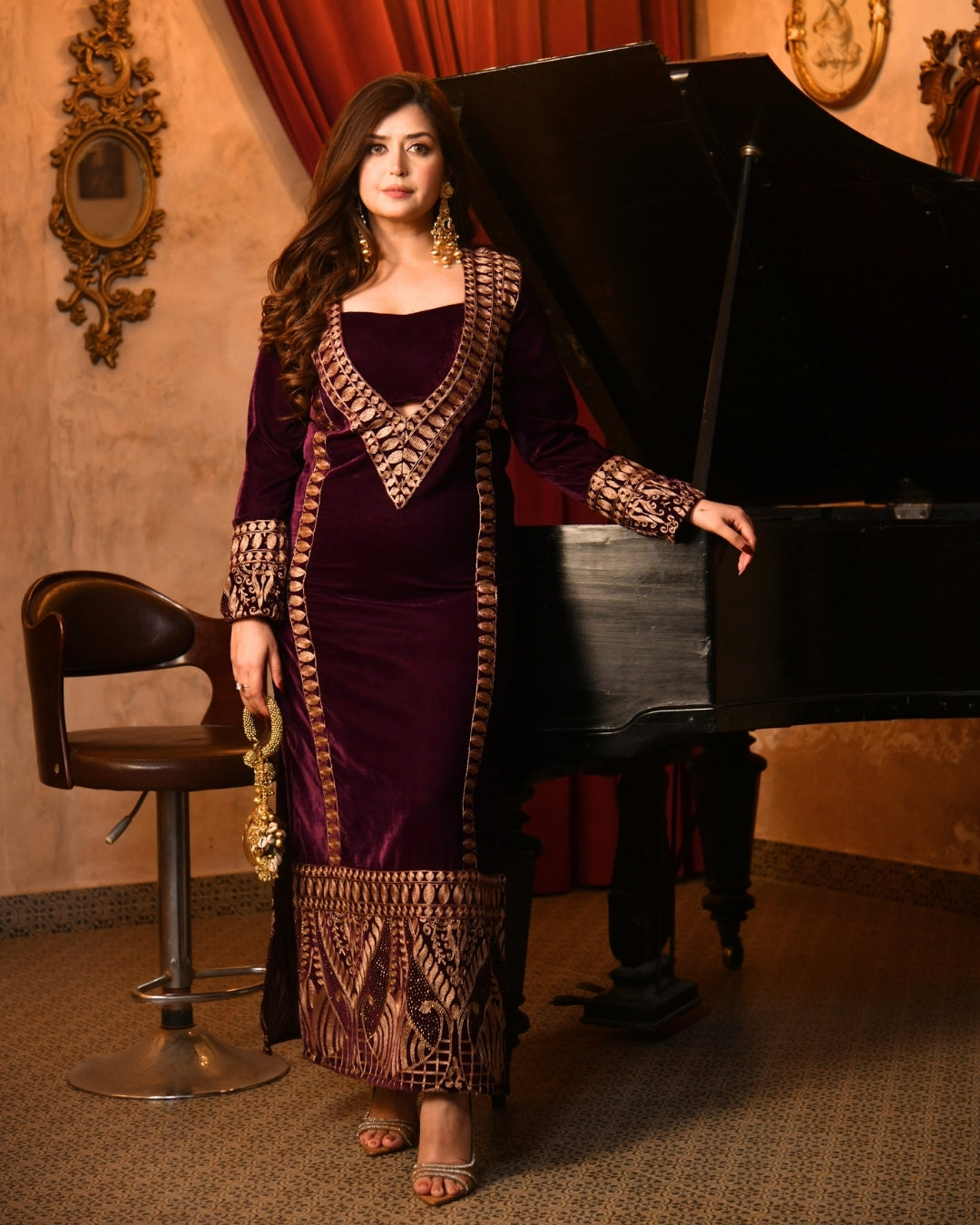 Violet Velvet Kaftan