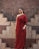 Jhankaar Red Assymetrical Kaftan