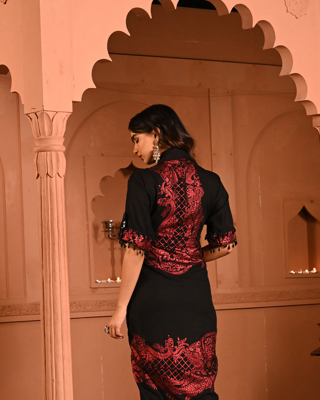 Red Safa Shirtdress