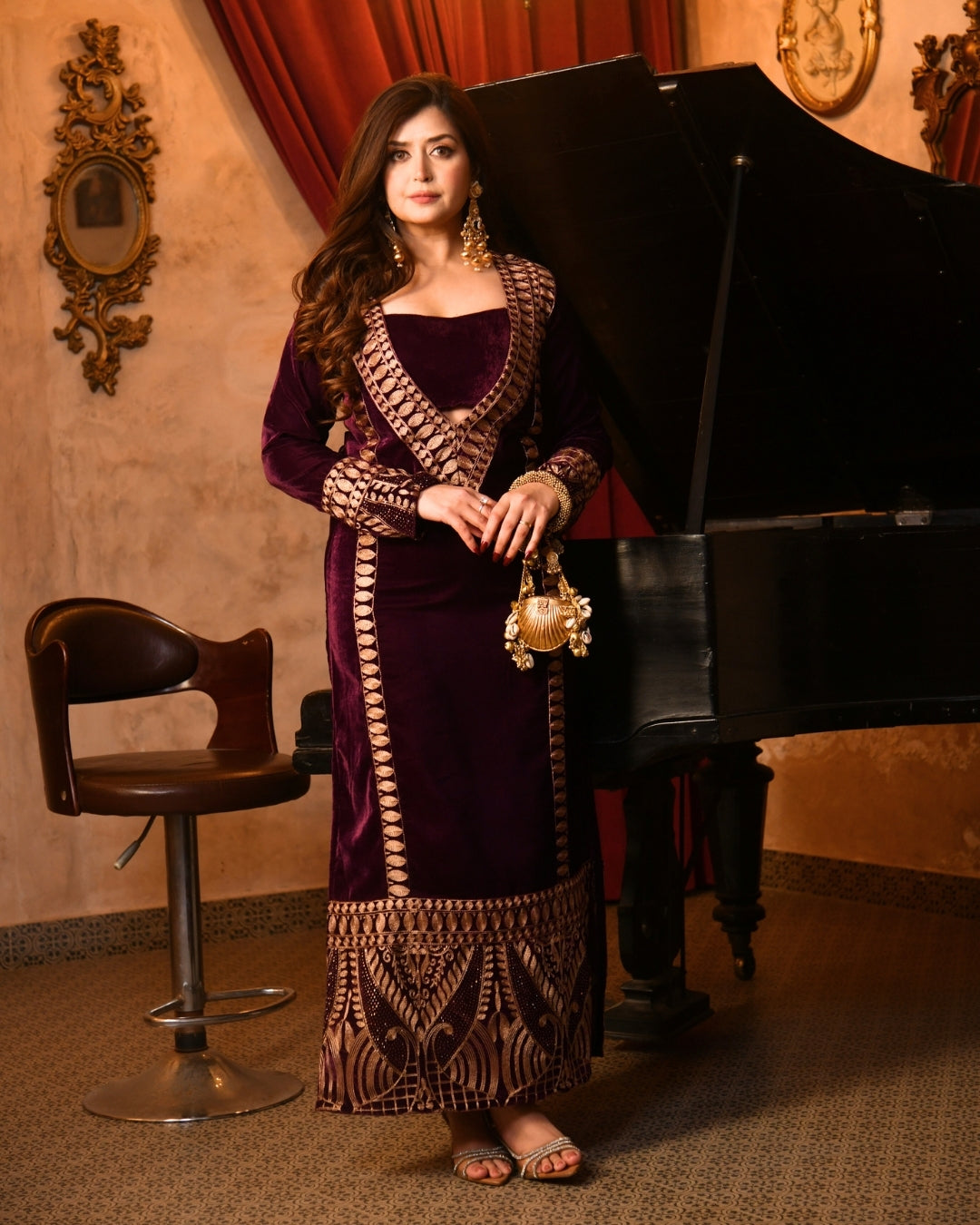 Violet Velvet Kaftan