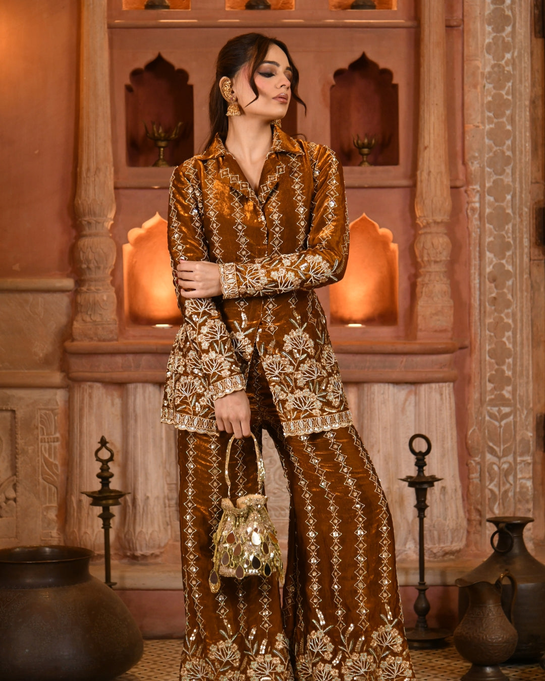 Sunehri blazer set