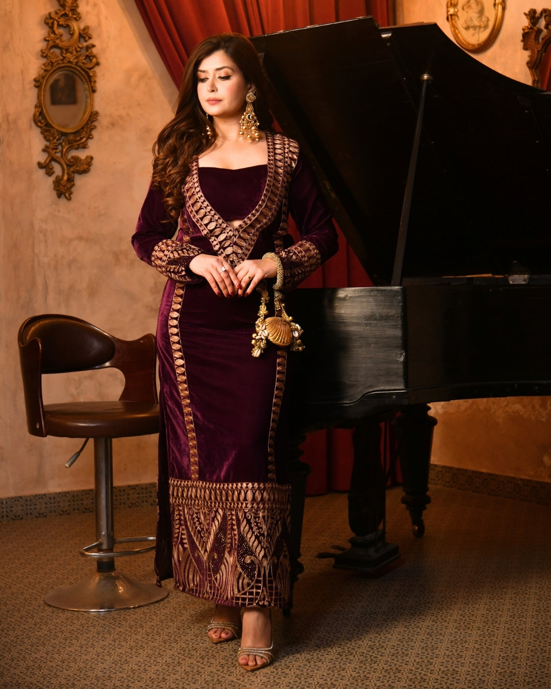 Violet Velvet Kaftan
