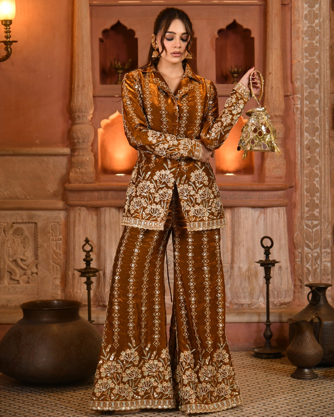 Sunehri blazer set