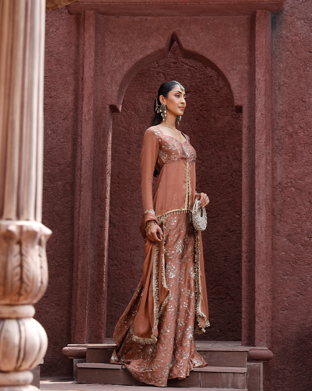 Mauve pink Embriodery lehnga