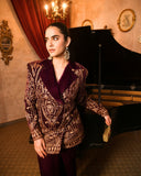 Violet Velvet Blazer set