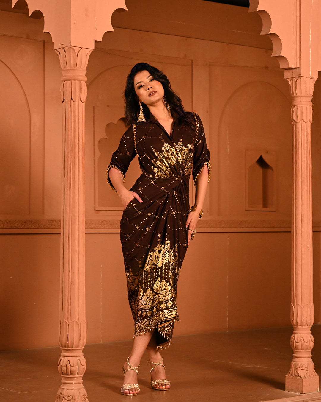 Brown Ghunghroo shirtdress
