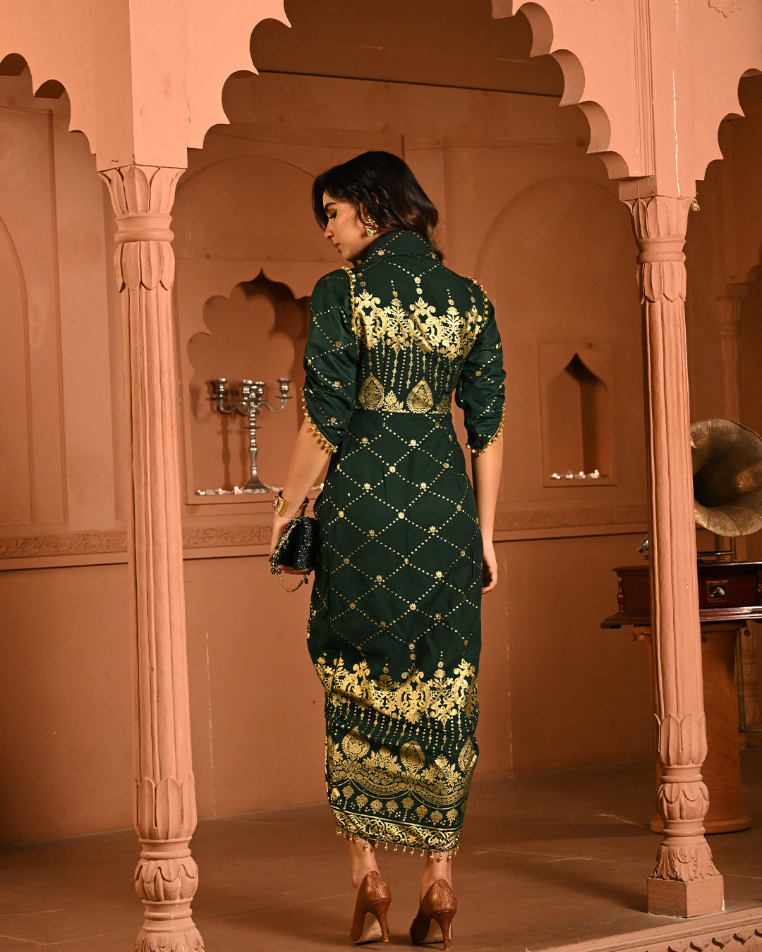 Green Ghunghroo shirtdress
