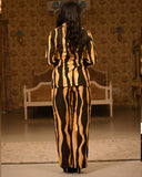 beige cotton blazer set