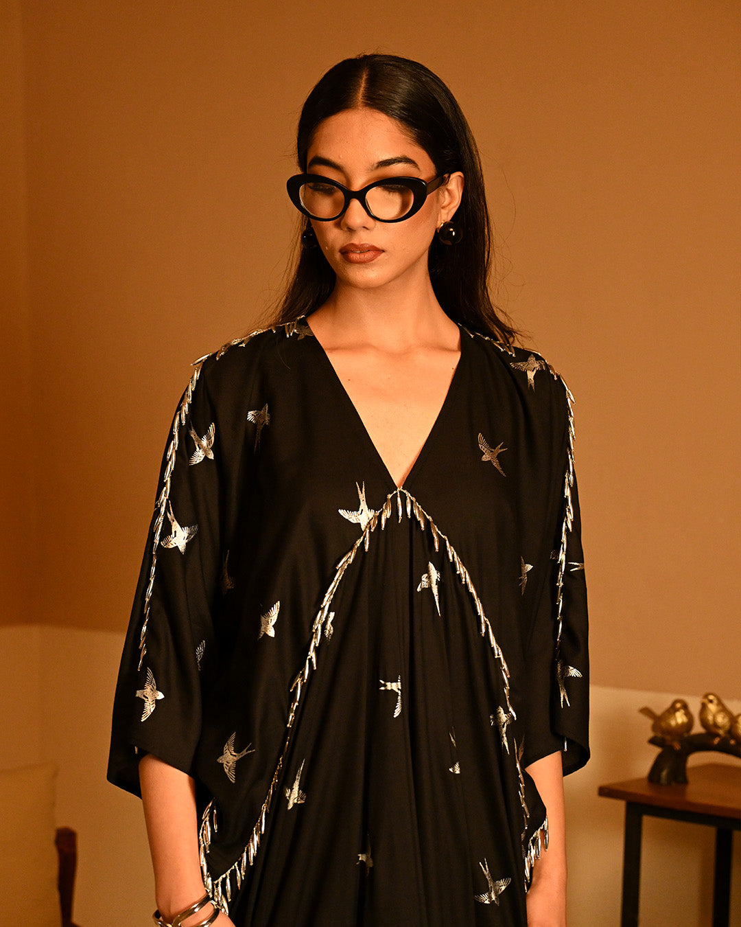 Silver Bird Foil kaftan