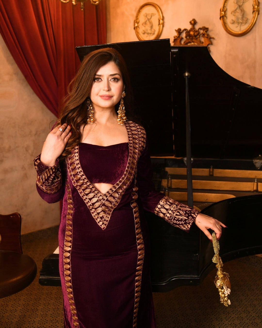 Violet Velvet Kaftan