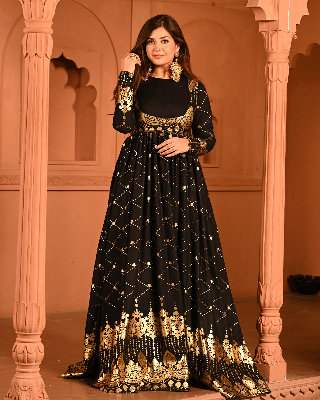 Black sitara Anarkali