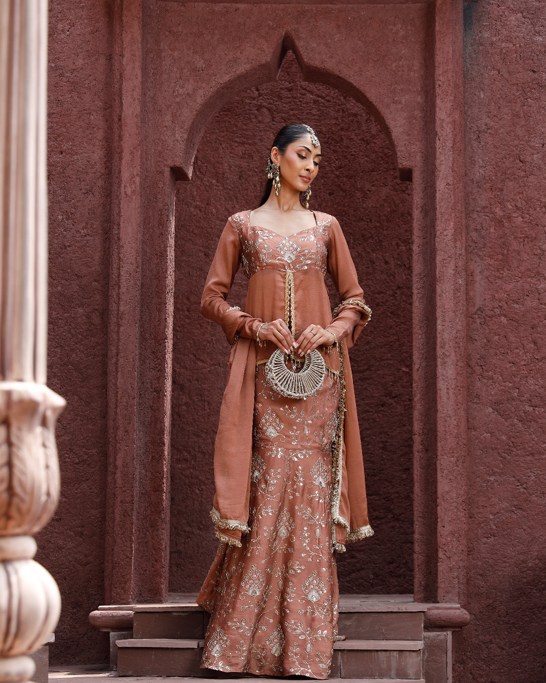 Mauve pink Embriodery lehnga