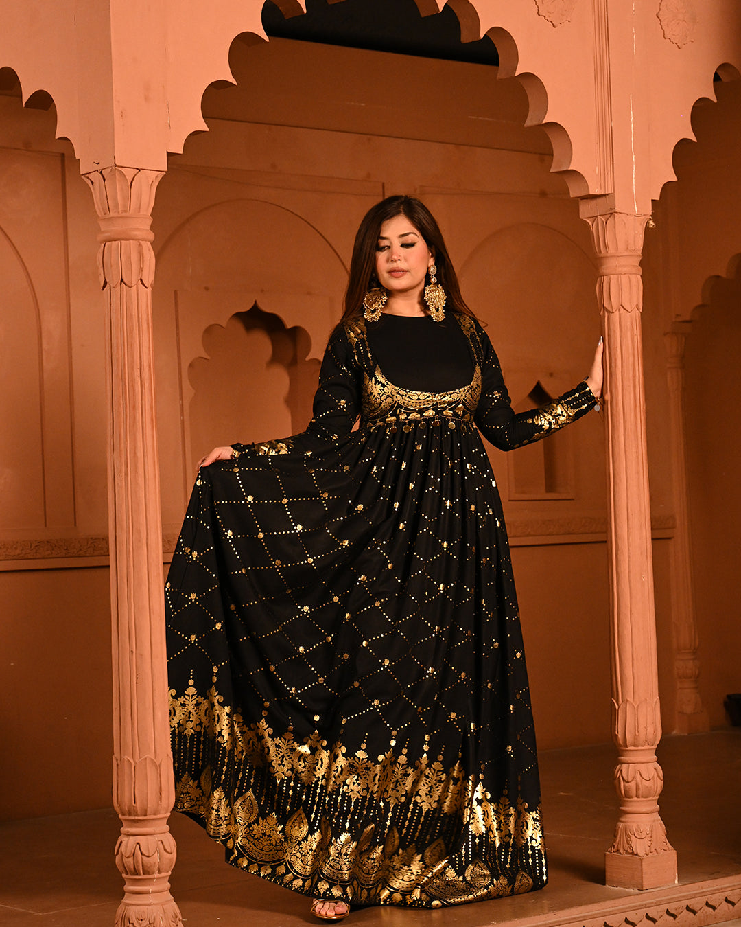 Black sitara Anarkali