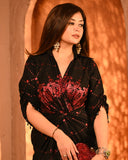 Red salma-sitara shirtdress