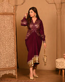 Wine Noor shirtdress