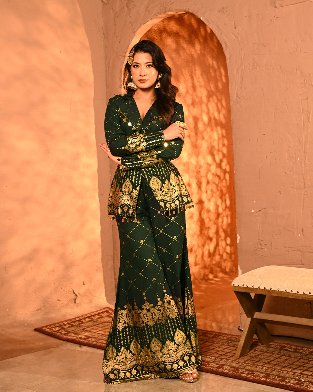 Green Salma Blazer set