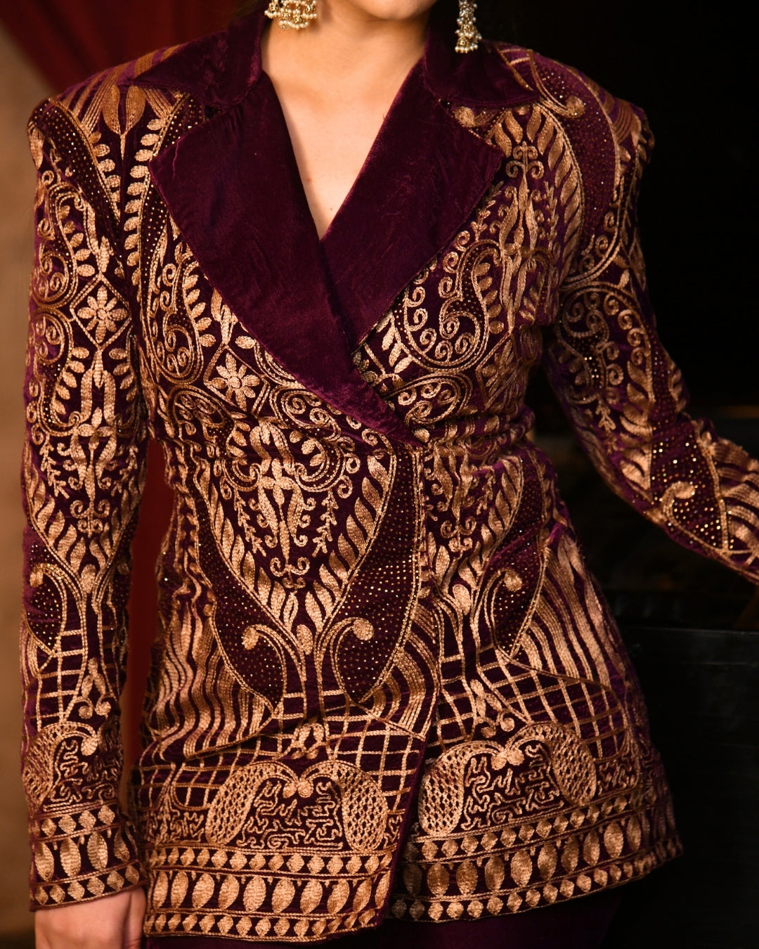 Violet Velvet Blazer set