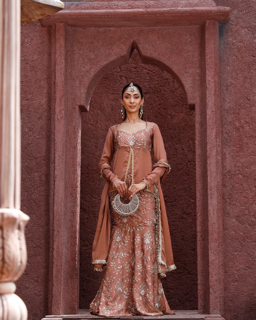 Mauve pink Embriodery lehnga
