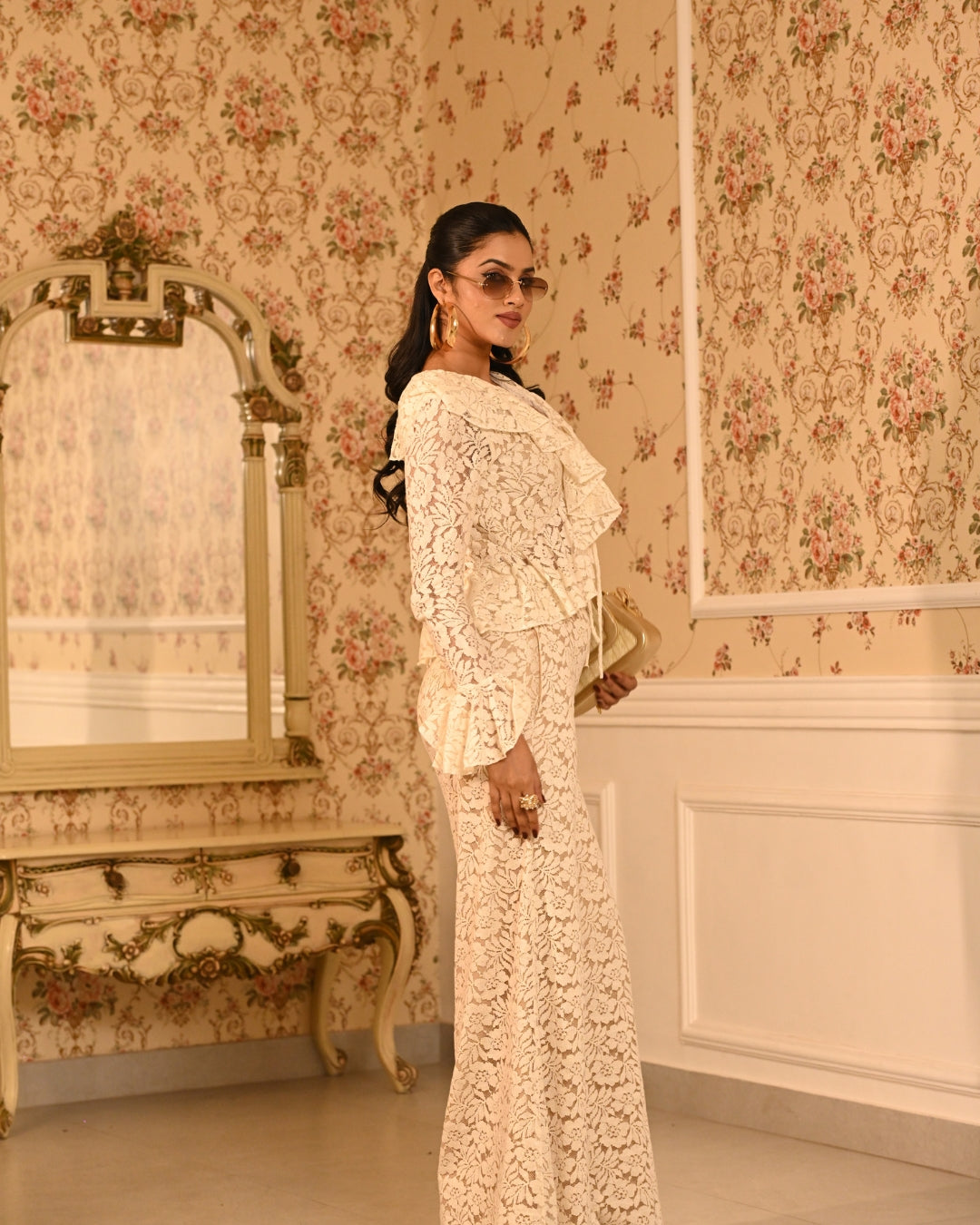 Ivory ruffle set