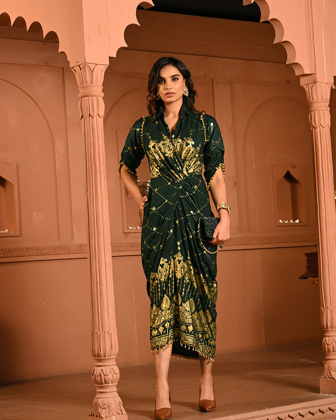 Green Ghunghroo shirtdress