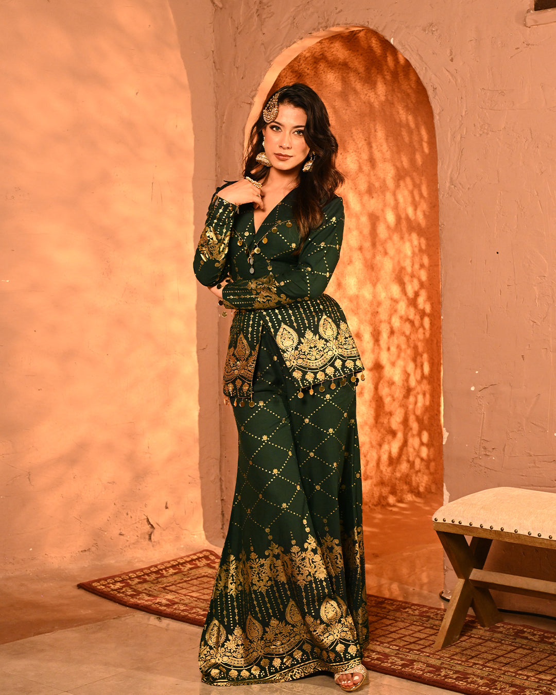 Green Salma Blazer set