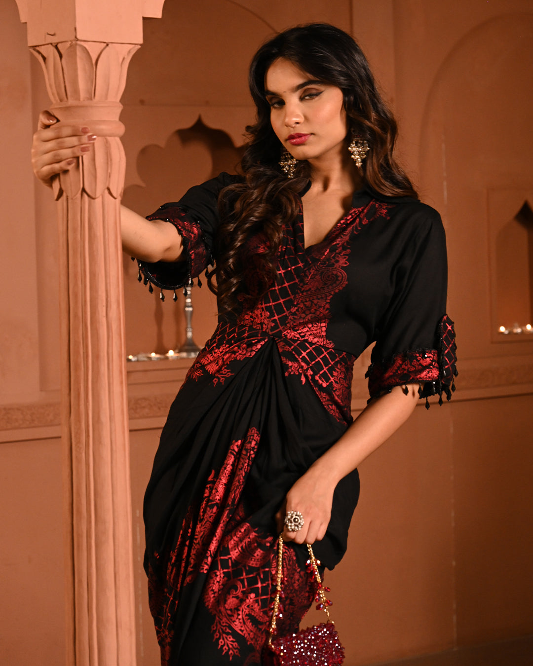 Red Safa Shirtdress