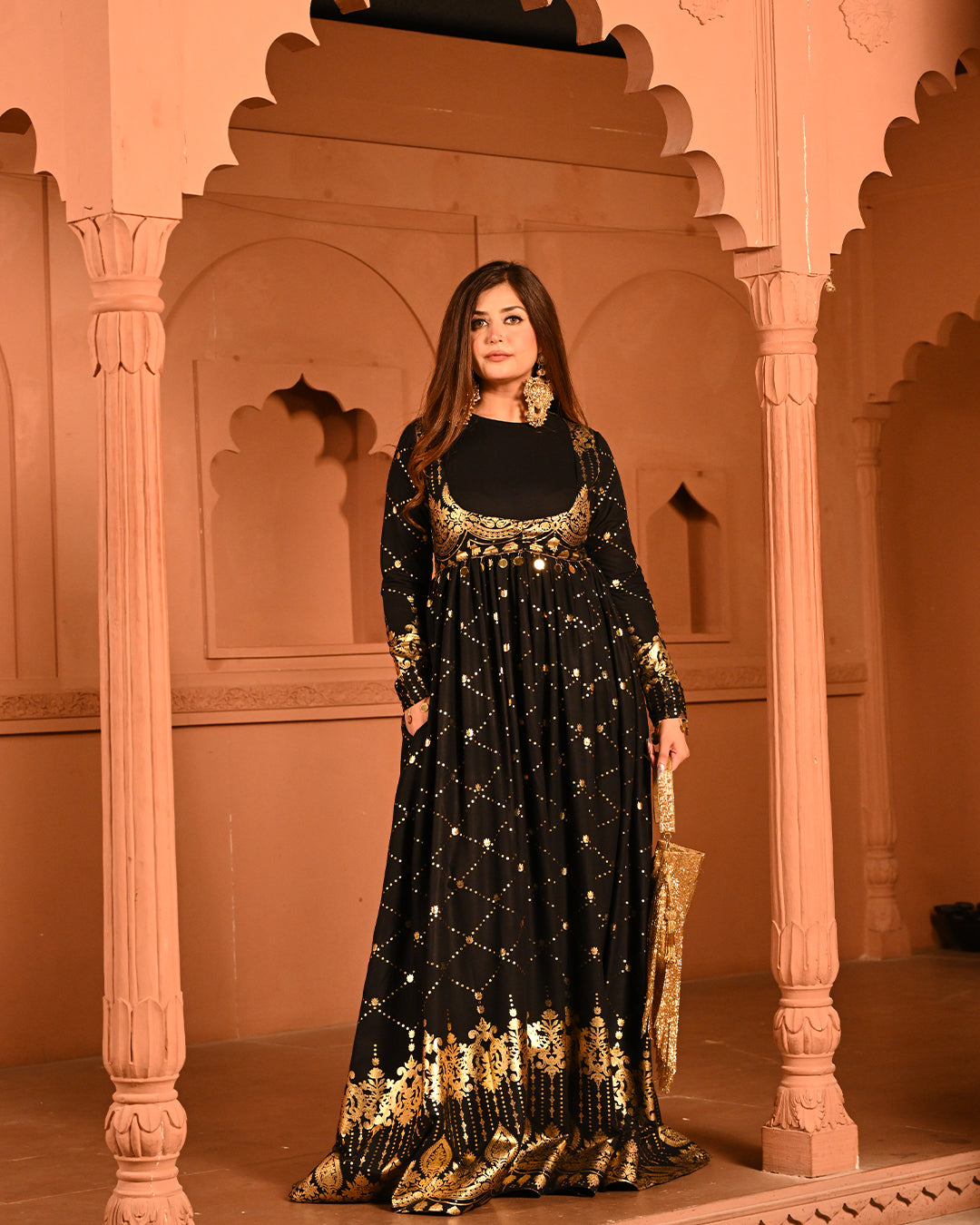 Black sitara Anarkali