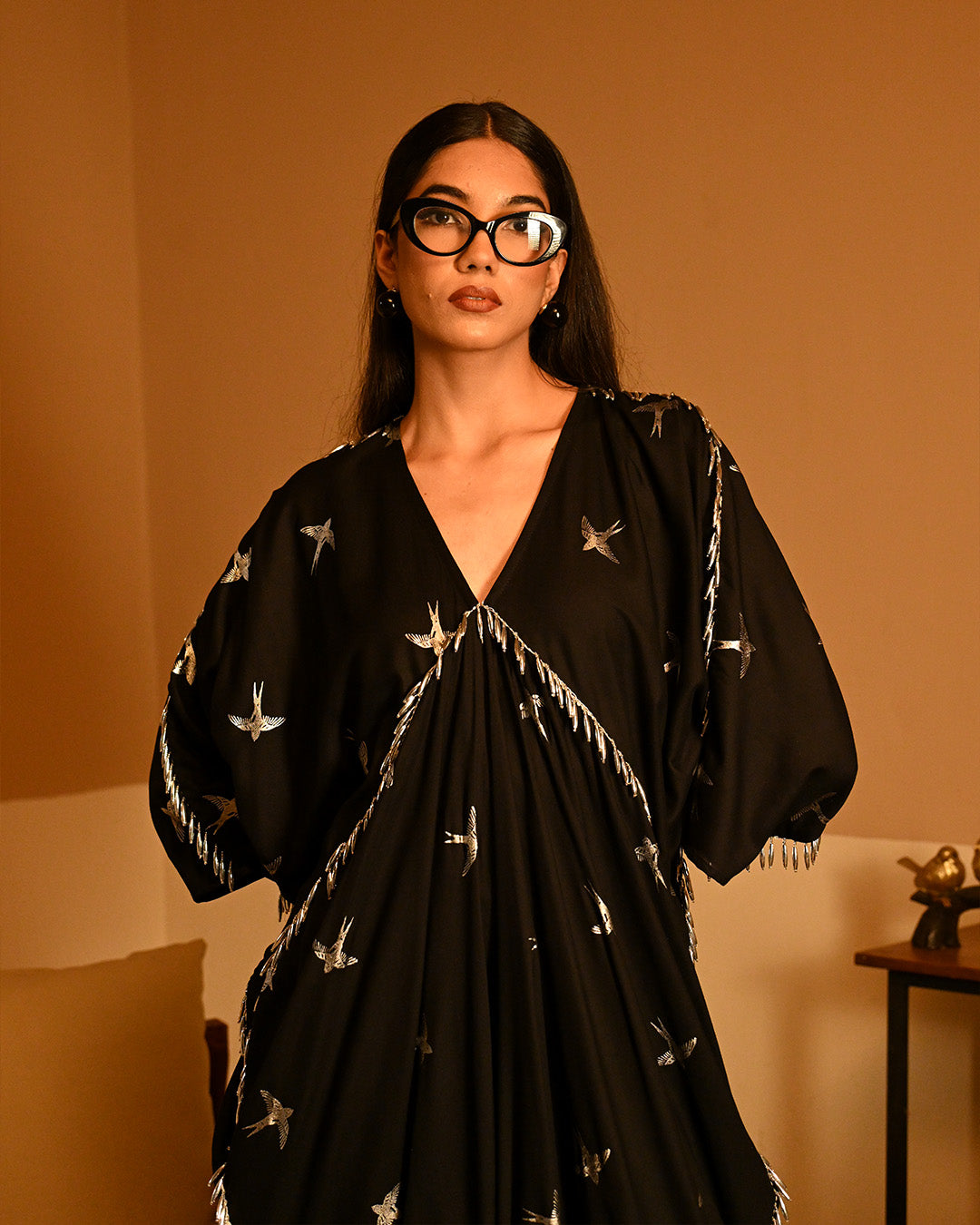 Silver Bird Foil kaftan