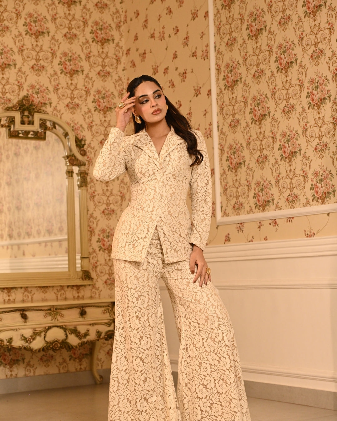 Ivory blazer set