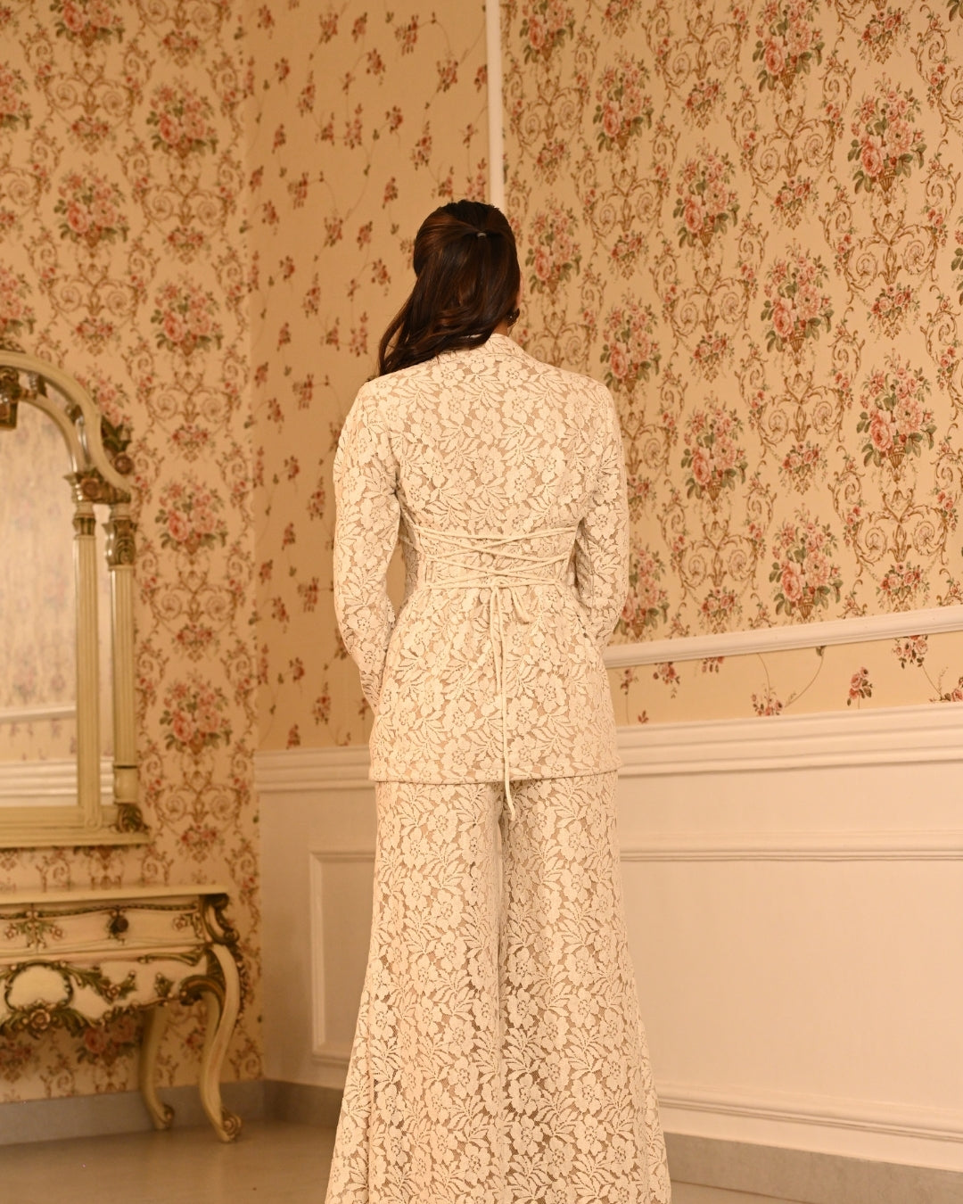 Ivory blazer set