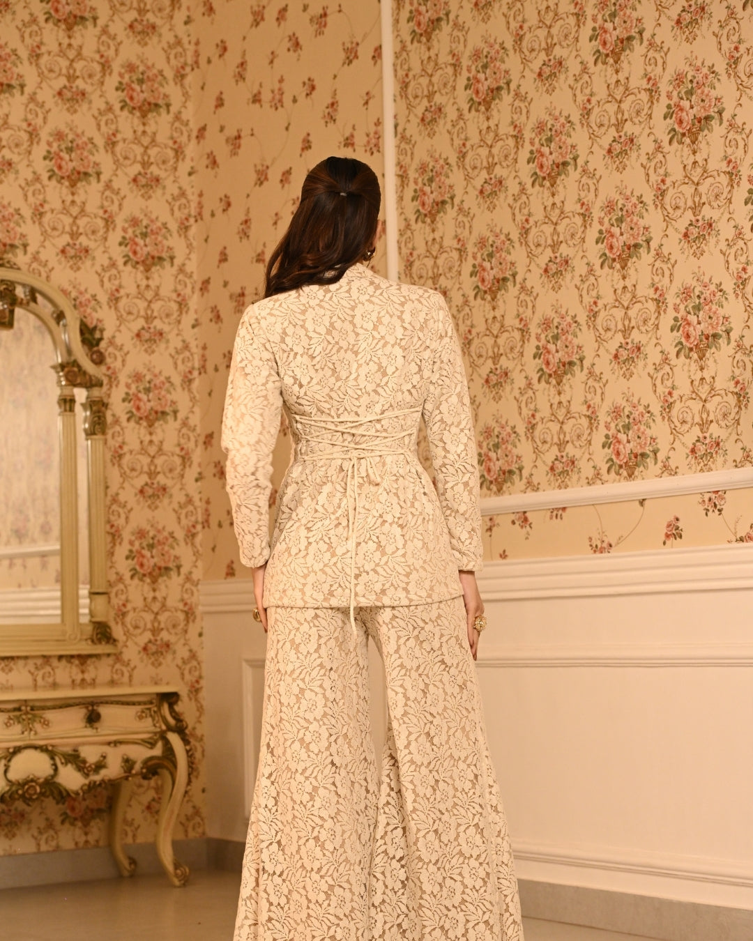 Ivory blazer set