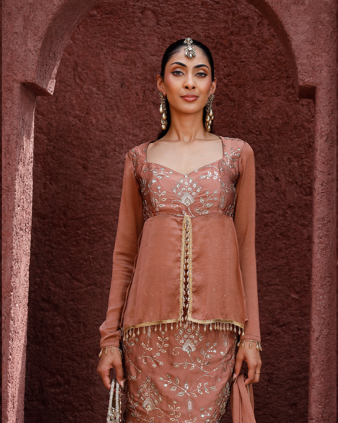 Mauve pink Embriodery lehnga